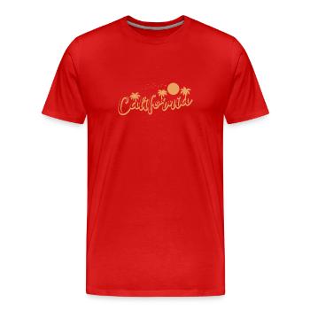 Californie États-Unis Amérique État - T-shirt bio Premium Homme - rouge - Devant - Damien (186cm)