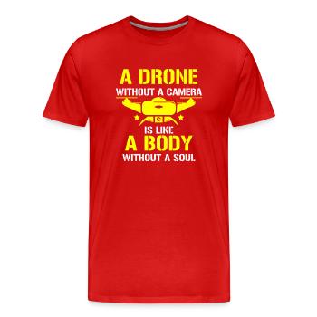 Drone volant, drones, drones, modèles réduits d’avions - T-shirt bio Premium Homme - rouge - Devant - Damien (186cm)