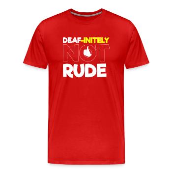 Gehörloser Stolz, Gehör, Behinderte, Taubheit - Männer Premium Bio T-Shirt - Rot - Vorne - Damien (186cm)