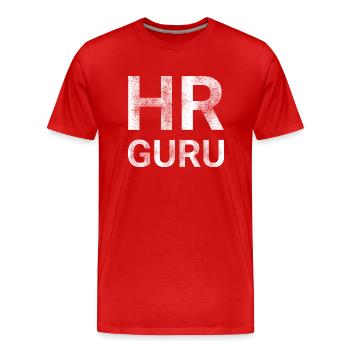 HR Guru - Men's Premium Organic T-Shirt - red - Front - Damien (186cm)