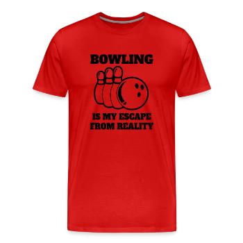 Bowling Skittle Gift Bowling Ball Bowler Skittles - Men's Premium Organic T-Shirt - red - Front - Damien (186cm)