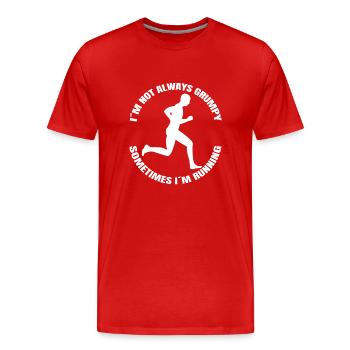 Jogger cardio running training fit jogging - T-shirt bio Premium Homme - rouge - Devant - Damien (186cm)