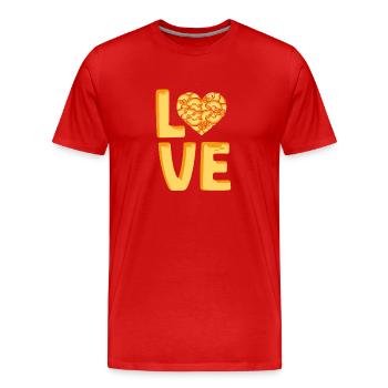 Cher cœur de macaronis - T-shirt bio Premium Homme - rouge - Devant - Damien (186cm)