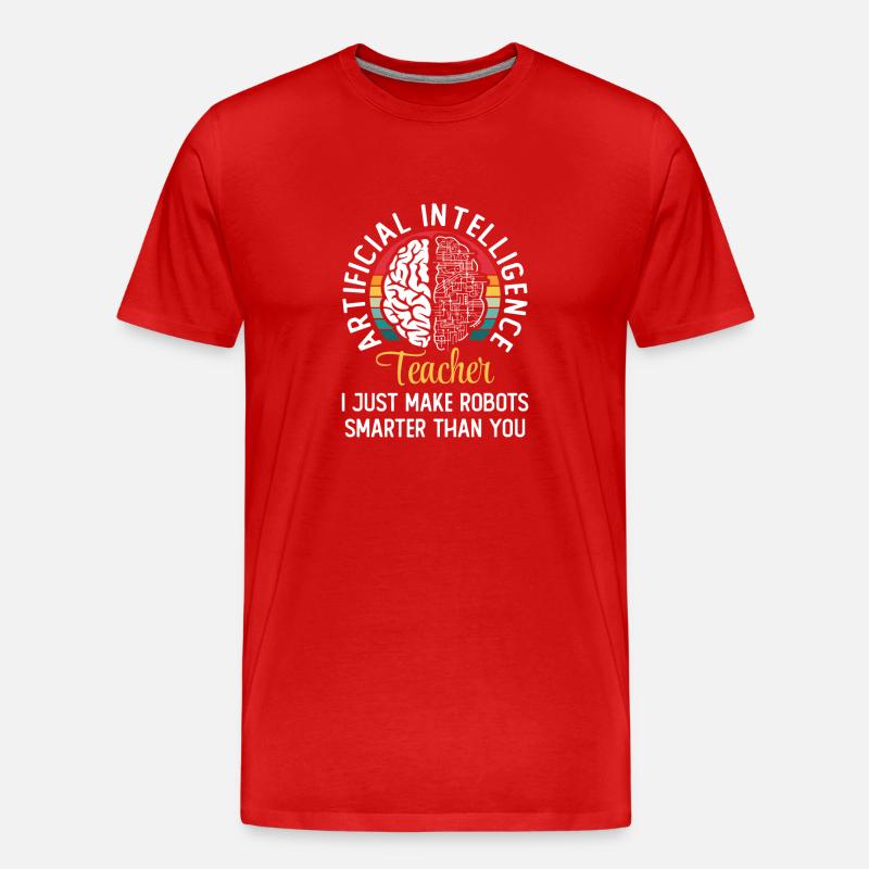 Artificial Intelligence Teacher - Männer Premium Bio T-Shirt - Rot