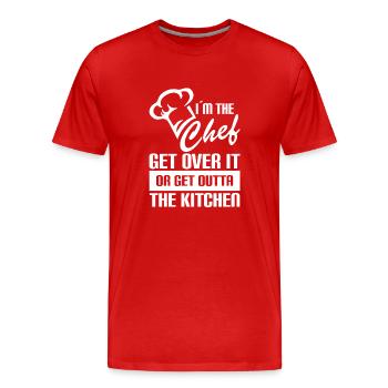 Je suis le chef surmonter ou disparaître - T-shirt bio Premium Homme - rouge - Devant - Damien (186cm)