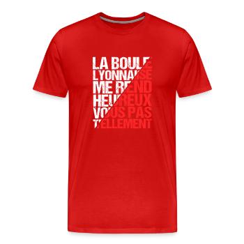 Bouliste Proverbe Boule Lyonnaise Drôle - T-shirt bio Premium Homme - rouge - Devant - Damien (186cm)