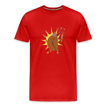 Coffee Coffee Cup Caffeine Gift Coffee Bean - Men's Premium Organic T-Shirt - red - Front - Damien (186cm)