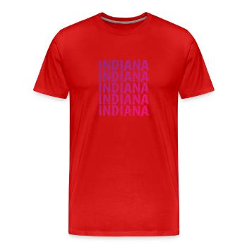 Indiana USA Amerika Bundesstaat - Männer Premium Bio T-Shirt - Rot - Vorne - Damien (186cm)