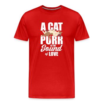 A cat purr is the sound of love - Men's Premium Organic T-Shirt - red - Front - Damien (186cm)