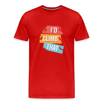 I'd Climb That Rock Climbing Bouldering Climber Ro - Männer Premium Bio T-Shirt - Rot - Vorne - Damien (186cm)