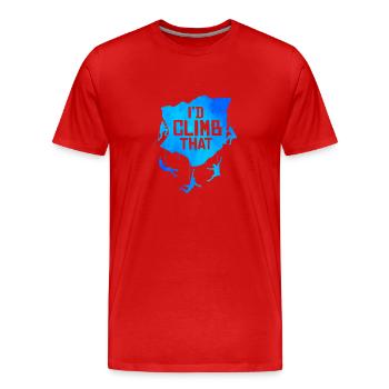 I'd Climb That Rock Climbing Bouldering Climber Ro - Männer Premium Bio T-Shirt - Rot - Vorne - Damien (186cm)