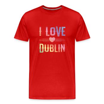 J’adore Dublin - T-shirt bio Premium Homme - rouge - Devant - Damien (186cm)