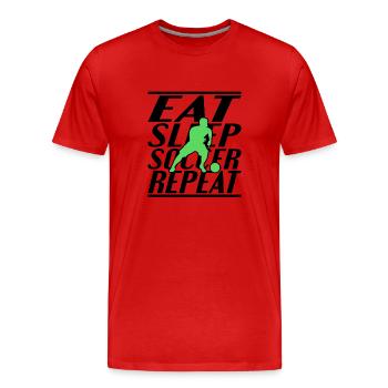 Alimentation Sommeil Football - T-shirt bio Premium Homme - rouge - Devant - Damien (186cm)