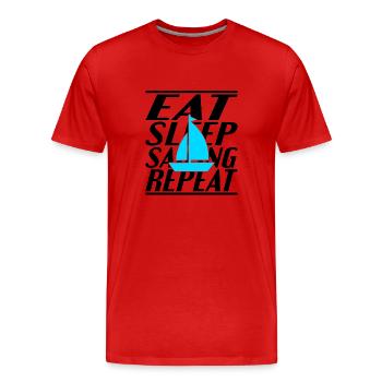 Alimentation Sommeil Voile - T-shirt bio Premium Homme - rouge - Devant - Damien (186cm)
