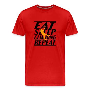 Manger dormir Escalade - T-shirt bio Premium Homme - rouge - Devant - Damien (186cm)