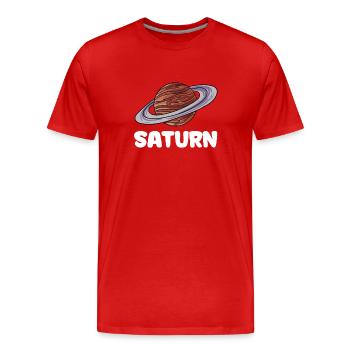 Saturne - T-shirt bio Premium Homme - rouge - Devant - Damien (186cm)