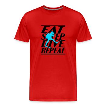 Alimentation Sommeil Plongée - T-shirt bio Premium Homme - rouge - Devant - Damien (186cm)