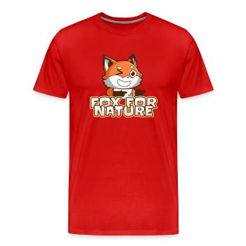 Fox for Nature ;) - Männer Premium Bio T-Shirt - Rot - Vorne - Damien (186cm)