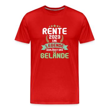 Retraité 2023 Retraité 2023 Pension 2023 - T-shirt bio Premium Homme - rouge - Devant - Damien (186cm)