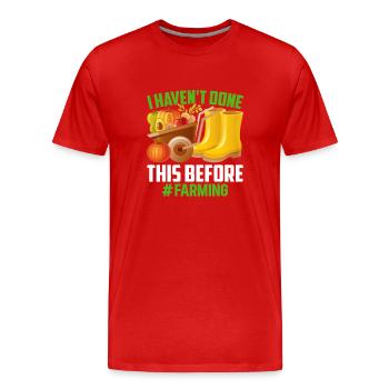 Quota d’agriculteur pour tracteurs agricoles - T-shirt bio Premium Homme - rouge - Devant - Damien (186cm)