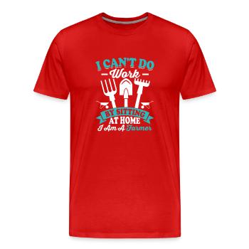 Quota d’agriculteur pour tracteurs agricoles - T-shirt bio Premium Homme - rouge - Devant - Damien (186cm)