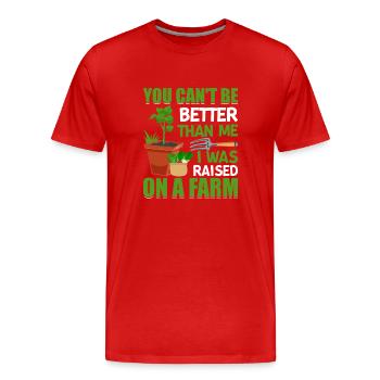 Quota d’agriculteur pour tracteurs agricoles - T-shirt bio Premium Homme - rouge - Devant - Damien (186cm)