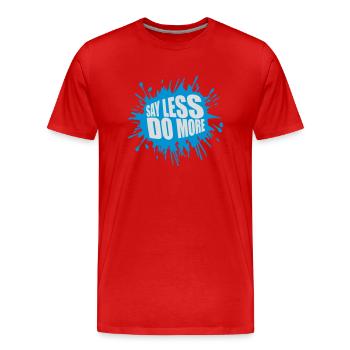 Dire moins faire plus - T-shirt bio Premium Homme - rouge - Devant - Damien (186cm)