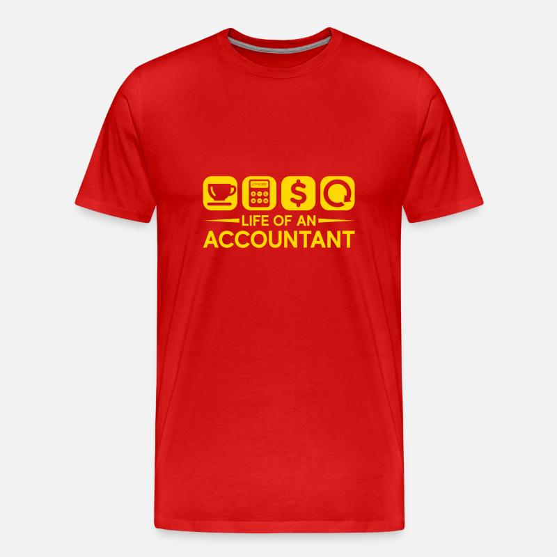 Das Leben Eines Buchhalters - Männer Premium Bio T-Shirt - Rot