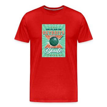 Boule Lyonnaise Retraite - T-shirt bio Premium Homme - rouge - Devant - Damien (186cm)