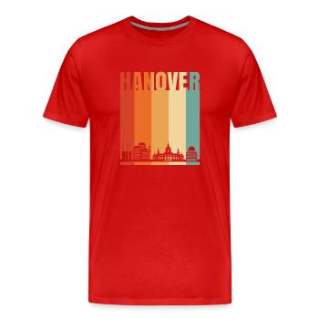 Hannover - Männer Premium Bio T-Shirt - Rot - Vorne - Damien (186cm)