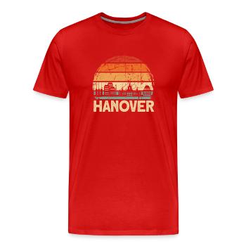 Hannover - Männer Premium Bio T-Shirt - Rot - Vorne - Damien (186cm)