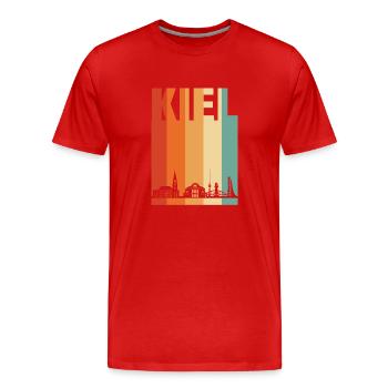 Kiel - Männer Premium Bio T-Shirt - Rot - Vorne - Damien (186cm)