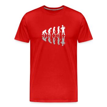 Chef Culinaire Cuisinier Évolution humaine Cuisine - T-shirt bio Premium Homme - rouge - Devant - Damien (186cm)