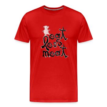 Trop de viande est malsain - T-shirt bio Premium Homme - rouge - Devant - Damien (186cm)