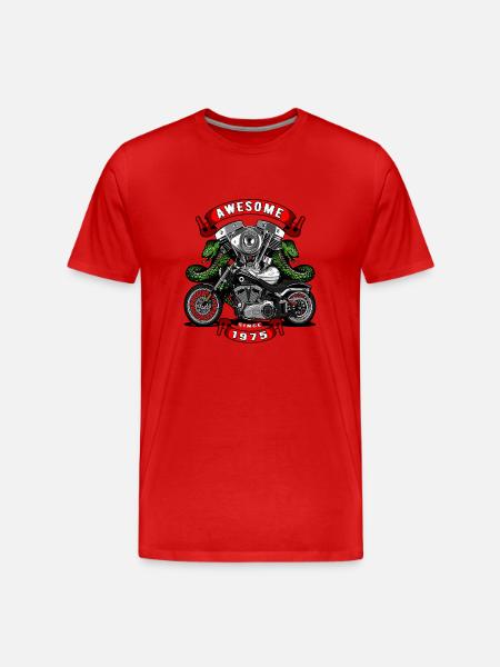 Awesome since 1975, biker's birthday - Men's Premium Organic T-Shirt - red