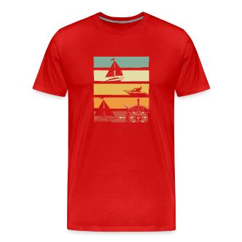 Sailor Sunset Retro - Men's Premium Organic T-Shirt - red - Front - Damien (186cm)