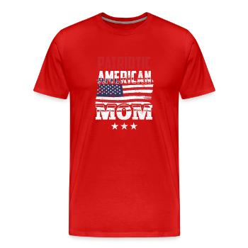 Patriotic American Mother USA Patriot US - Men's Premium Organic T-Shirt - red - Front - Damien (186cm)