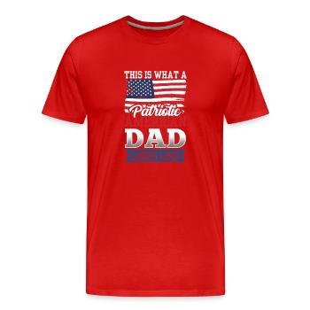 So Sieht Patriotischer Amerikanischer Vater Aus - Männer Premium Bio T-Shirt - Rot - Vorne - Damien (186cm)