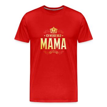 Ich werde Bald Mama - Männer Premium Bio T-Shirt - Rot - Vorne - Damien (186cm)