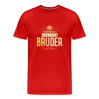 Ich werde Bald Bruder - Männer Premium Bio T-Shirt - Rot - Vorne - Damien (186cm)