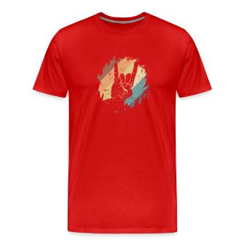 Heavy Metal Hand Signal Music Band Genre - T-shirt bio Premium Homme - rouge - Devant - Damien (186cm)