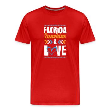 Amour de Floride - T-shirt bio Premium Homme - rouge - Devant - Damien (186cm)