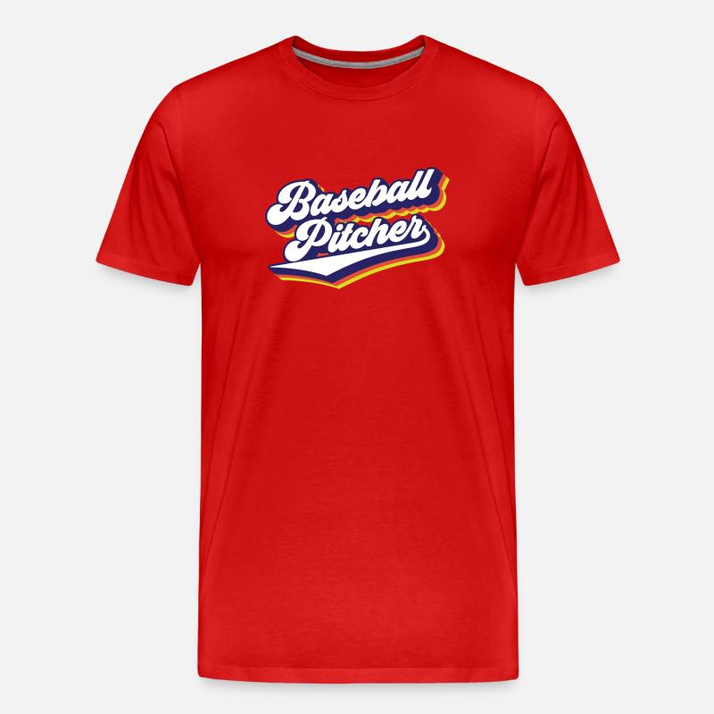 Baseball Pitcher Hobby Werfer Spieler - Männer Premium Bio T-Shirt - Rot