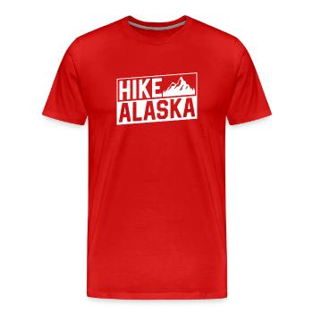 Hiking In Alaska Hiker Hike Hiking - Men's Premium Organic T-Shirt - red - Front - Damien (186cm)