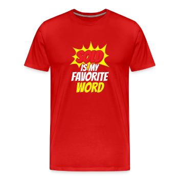 Vendu est mon mot préféré Agent immobilier - T-shirt bio Premium Homme - rouge - Devant - Damien (186cm)