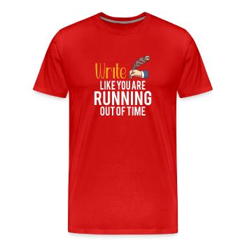 Auteur Ecrivent Littérature - T-shirt bio Premium Homme - rouge - Devant - Damien (186cm)