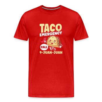 Taco Emergency Call 9 Juan Juan - Men's Premium Organic T-Shirt - red - Front - Damien (186cm)