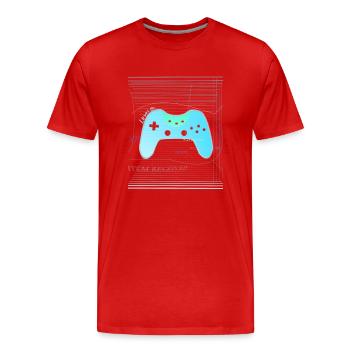 Digital Controller - Männer Premium Bio T-Shirt - Rot - Vorne - Damien (186cm)