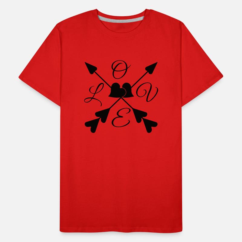 Liebespfeil Pfeil Liebe Valentinstag Ehepaar Männer Premium Bio T-Shirt