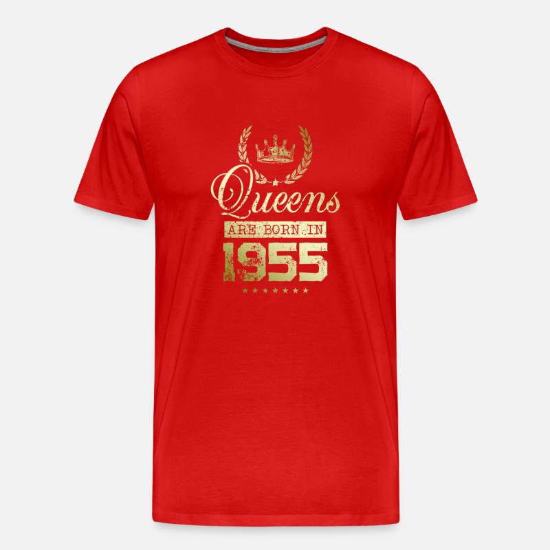Queens born in 1955 - Männer Premium Bio T-Shirt - Rot